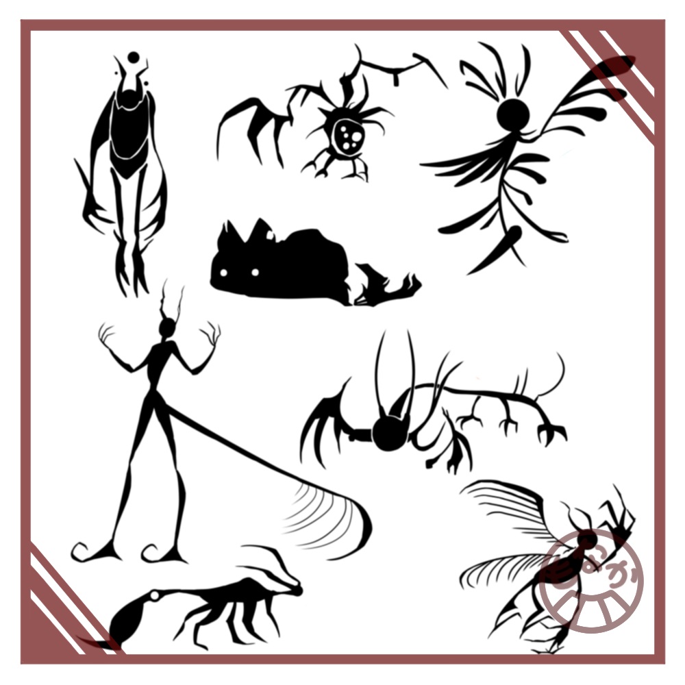 影の生き物たちのイラスト